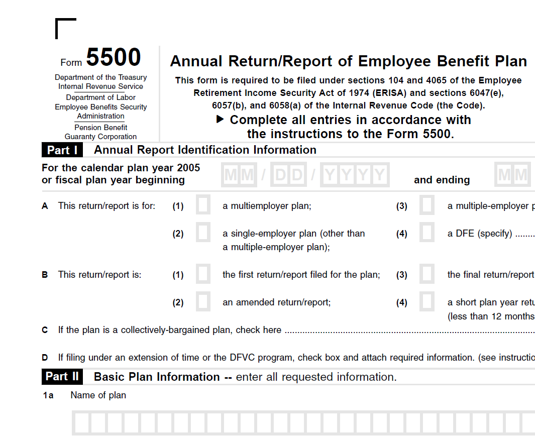 IRS Form 5500